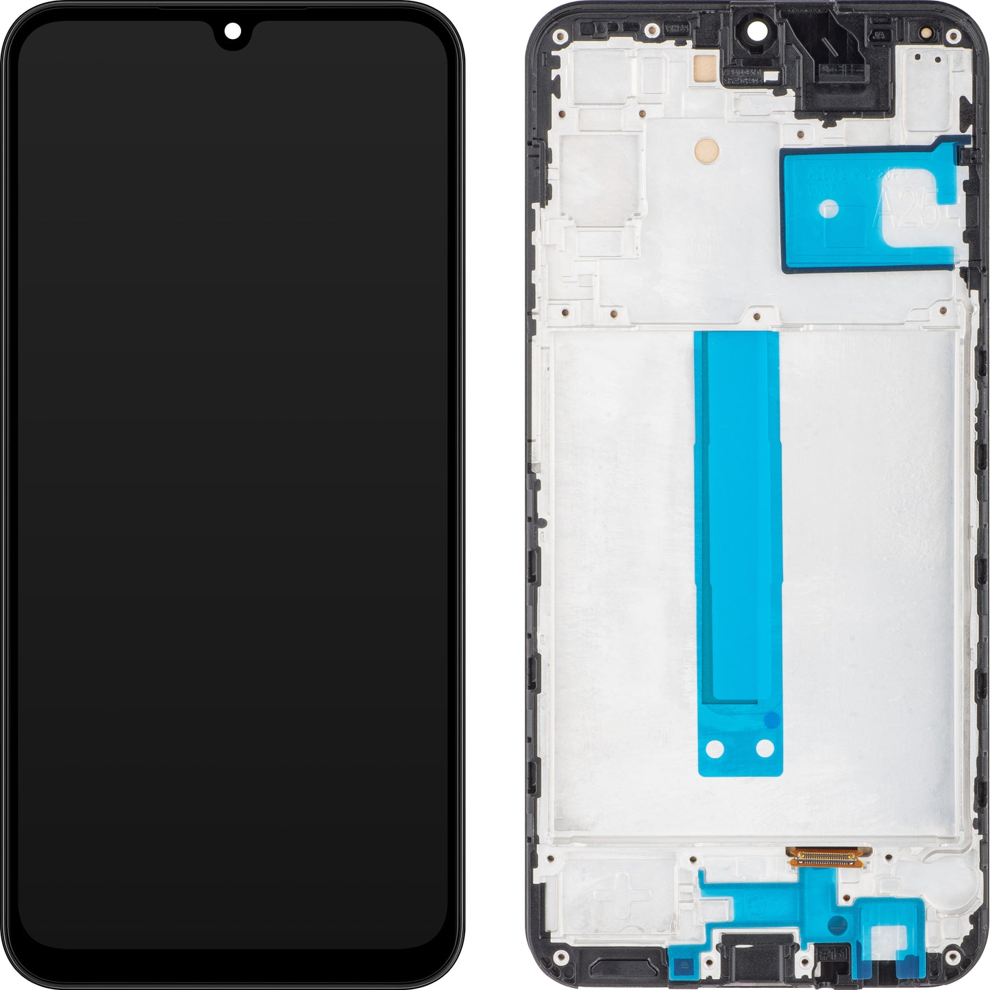 Zaslon s dodirnim ekranom MP kompatibilan s Samsung Galaxy A25 A256, s okvirom, crni