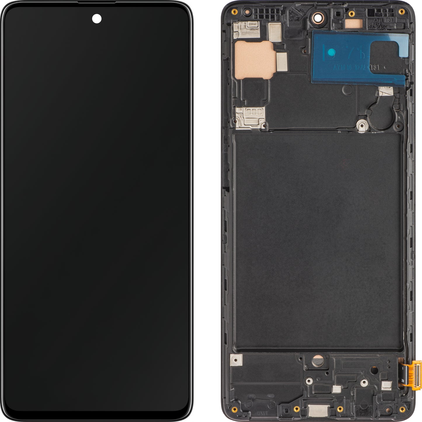 Zaslon s dodirnim ekranom MP kompatibilan s Samsung Galaxy A71 A715, s okvirom, crni