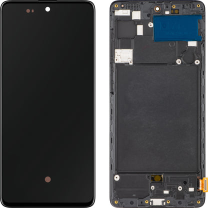 Zaslon s dodirnim ekranom MP kompatibilan s Samsung Galaxy A71 A715, s okvirom, OLED verzija, crni