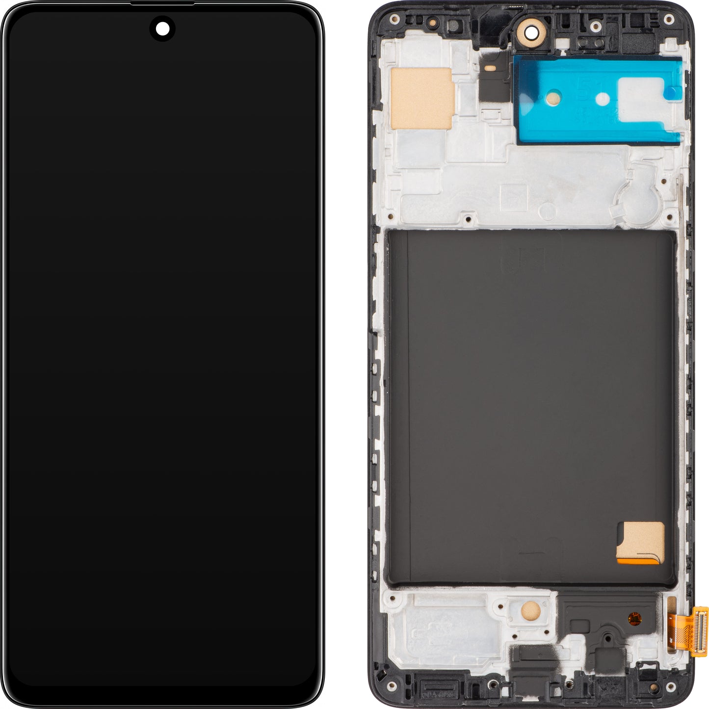Zaslon s dodirnim ekranom MP kompatibilan s Samsung Galaxy A51 A515, s okvirom, crni