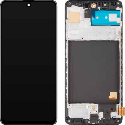 Zaslon s dodirnim ekranom MP kompatibilan s Samsung Galaxy A51 A515, s okvirom, crni