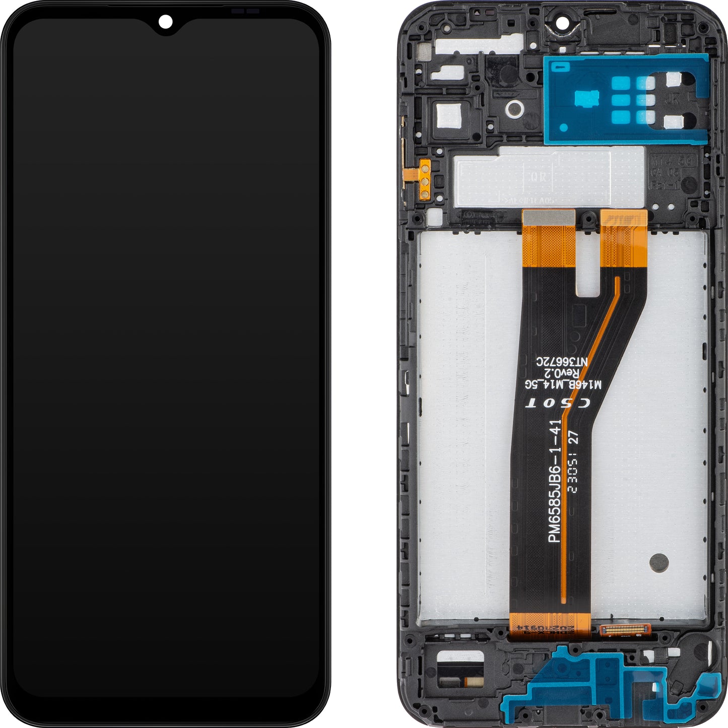 Zaslon s dodirnim ekranom MP kompatibilan s Samsung Galaxy M14 5G M146, s okvirom, crni
