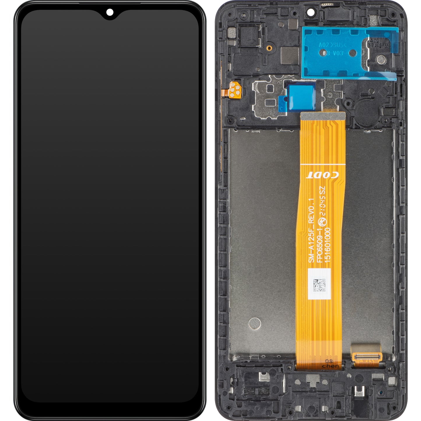 Zaslon s dodirnim ekranom MP kompatibilan s Samsung Galaxy A02 A022 / M02 M022, s okvirom, crni