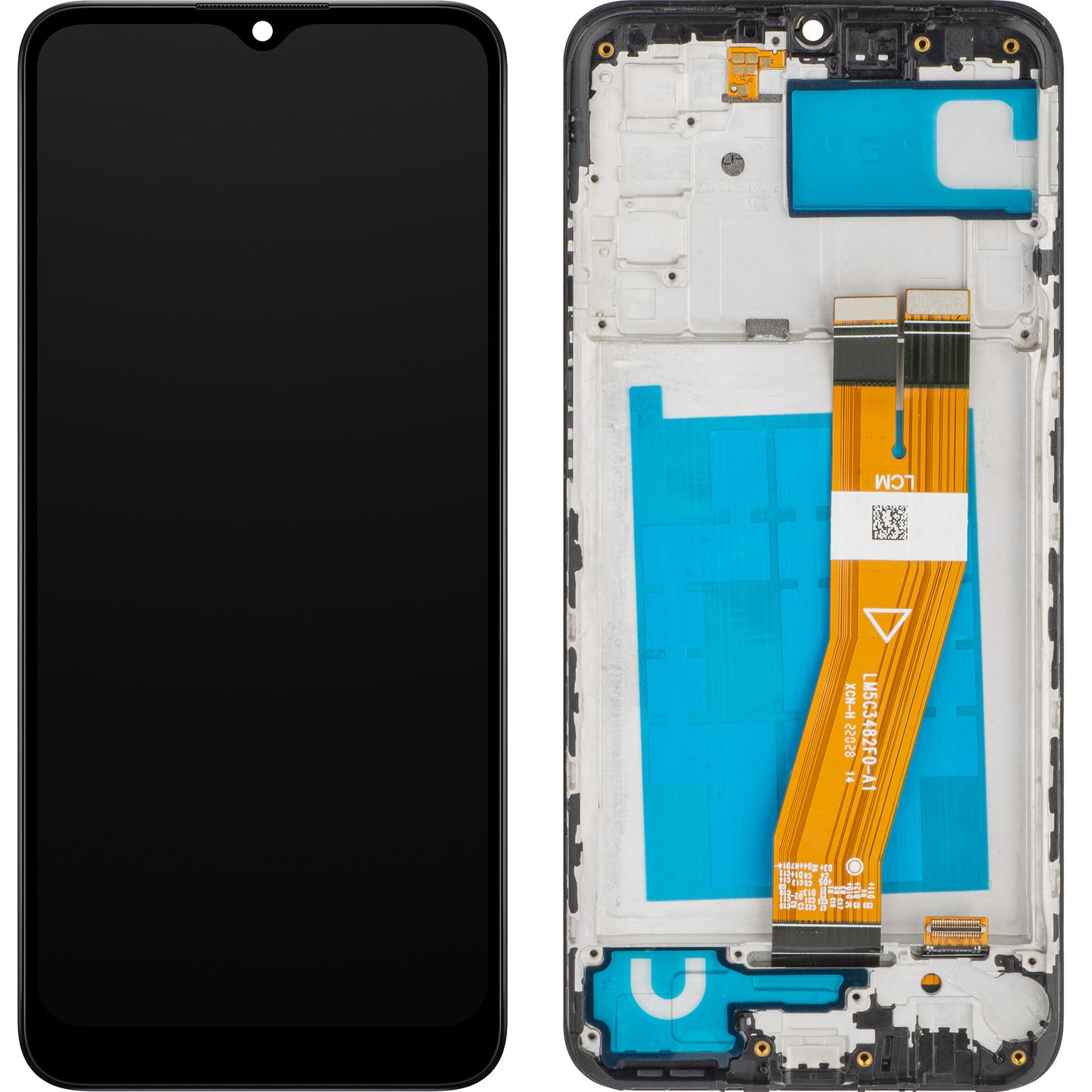 Zaslon s dodirnim ekranom MP kompatibilan s Samsung Galaxy A02s A025F, s okvirom, crni