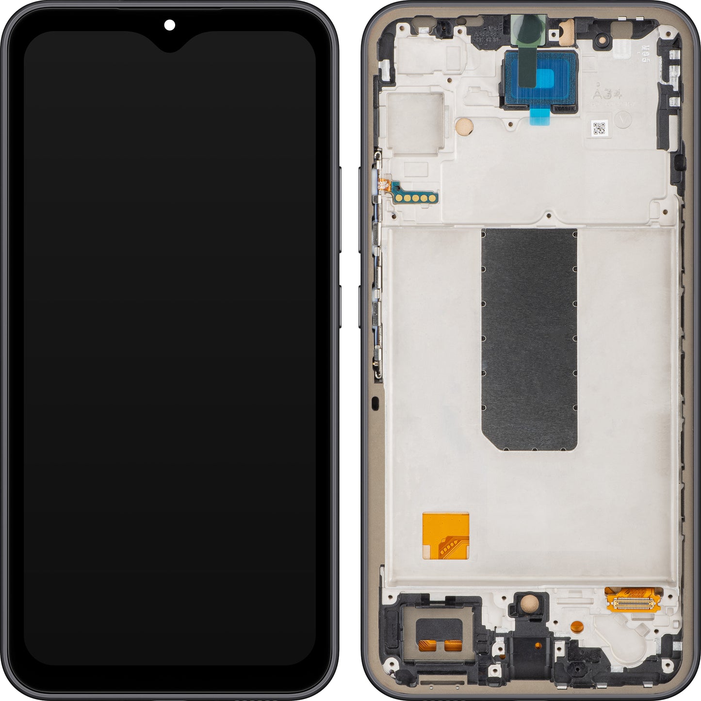 Zaslon s dodirnim ekranom MP kompatibilan s Samsung Galaxy A34 A346, s okvirom, crni (grafit)
