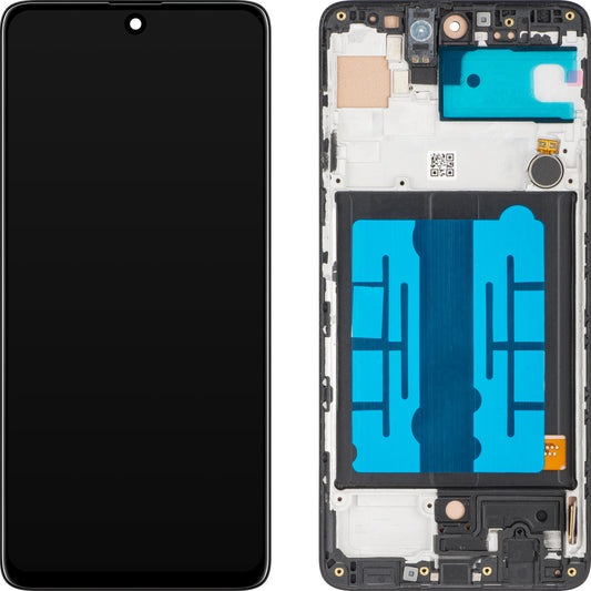 Zaslon s dodirnim ekranom MP kompatibilan s Samsung Galaxy A51 A515, s okvirom, crni
