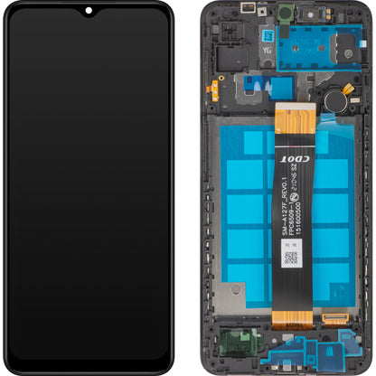 Display s dodirnim zaslonom MP kompatibilan s Samsung Galaxy A12 Nacho A127, s okvirom, crni