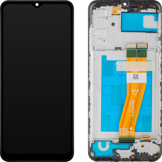 Display s MP touchscreenom kompatibilan s Samsung Galaxy A03s A037, s okvirom, Verzija F, Crni