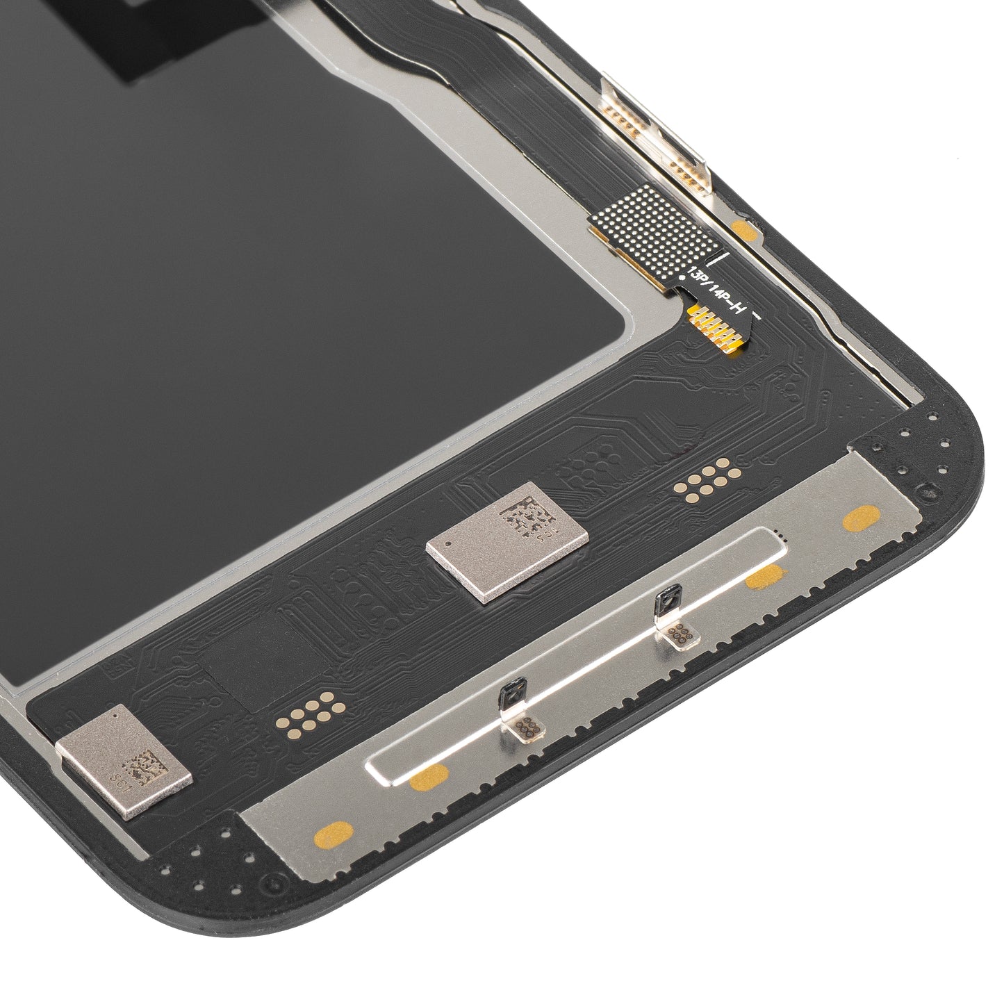 Zaslon s dodirnim zaslonom MP kompatibilan s Apple iPhone 13 Pro, s okvirom, Soft OLED IC Movable verzija 120Hz FHD, Crna
