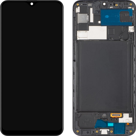 Zaslon s dodirnim ekranom MP kompatibilan s Samsung Galaxy A30s A307, s okvirom, crni