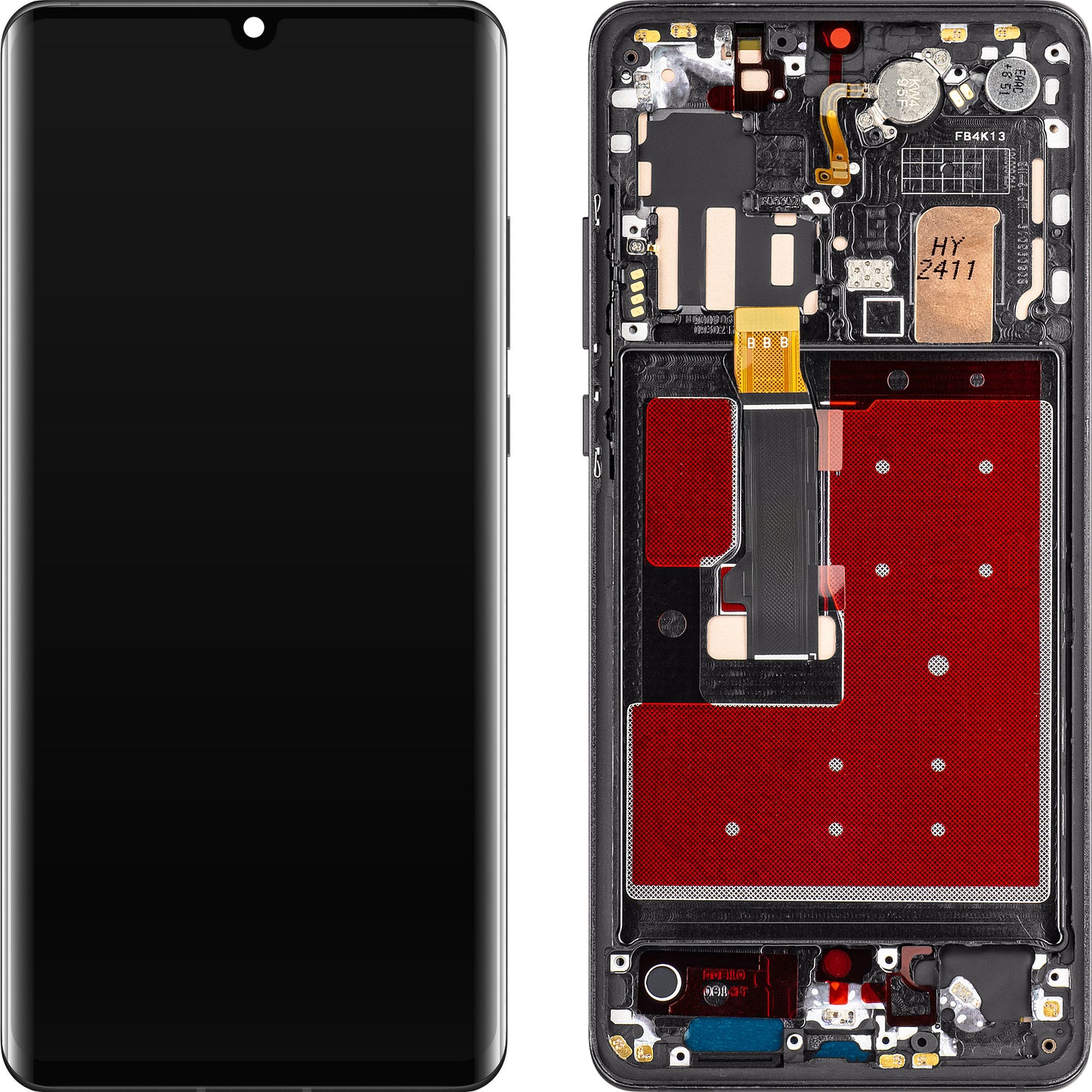 Zaslon s dodirnim ekranom MP kompatibilan s Huawei P30 Pro, s okvirom, OLED verzija, crni