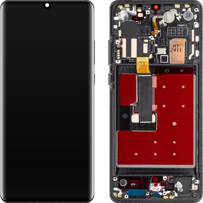 Zaslon s dodirnim ekranom MP kompatibilan s Huawei P30 Pro, s okvirom, OLED verzija, crni