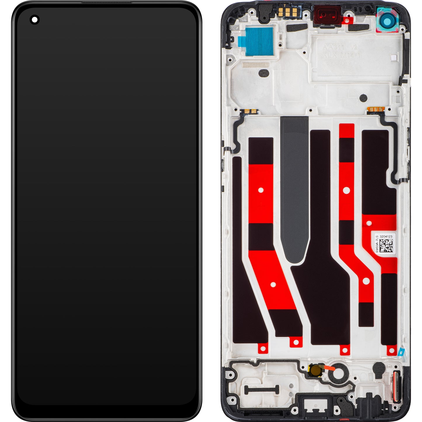 Display s dodirnim zaslonom Oppo Reno8 4G / Reno7 / F21 Pro, s okvirom, crni, Service Pack 4130179