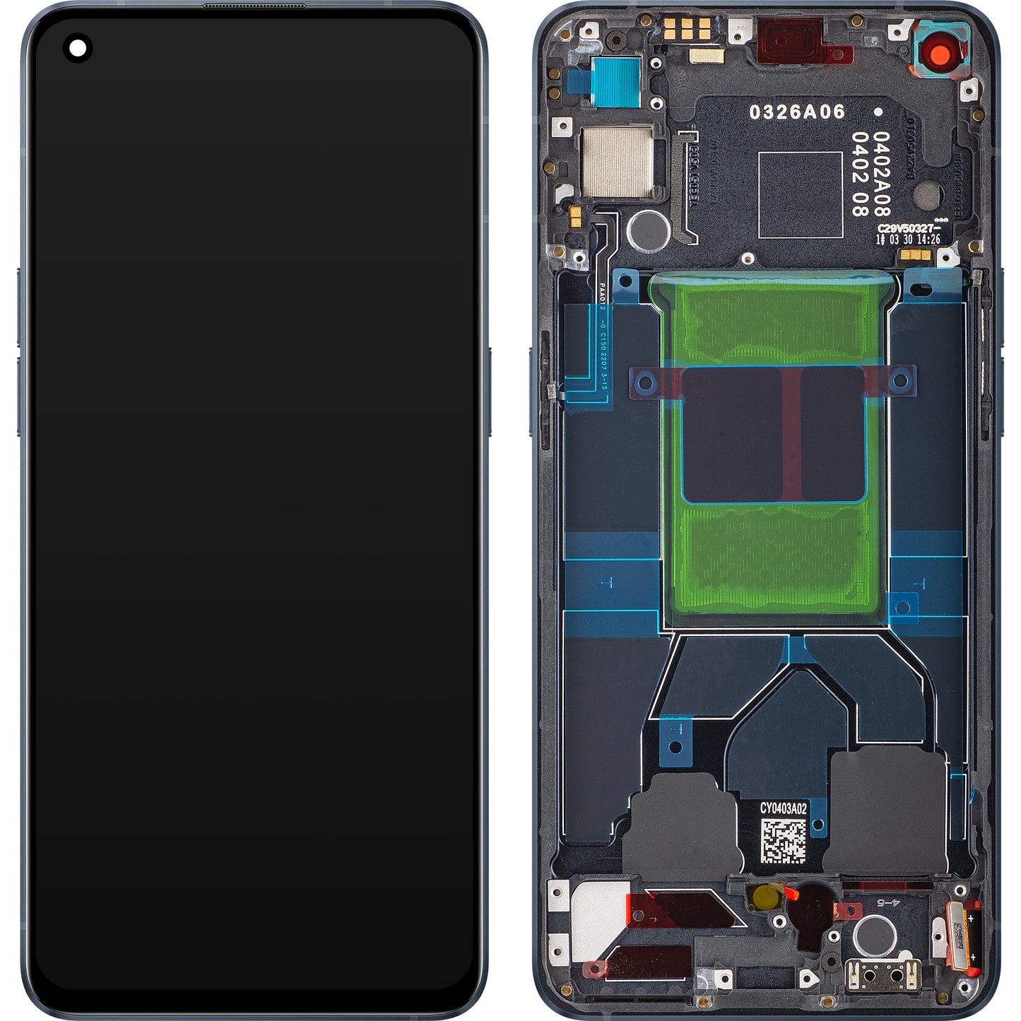 Display s dodirnim zaslonom Oppo Reno6 5G, s okvirom, crni (Stellar Black), servisni paket 4907749