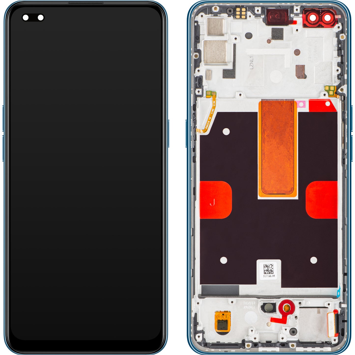 Display s Touchscreenom Oppo Reno4 5G, s Okvirom, Plavi (Galactic Blue), Service Pack 4904704