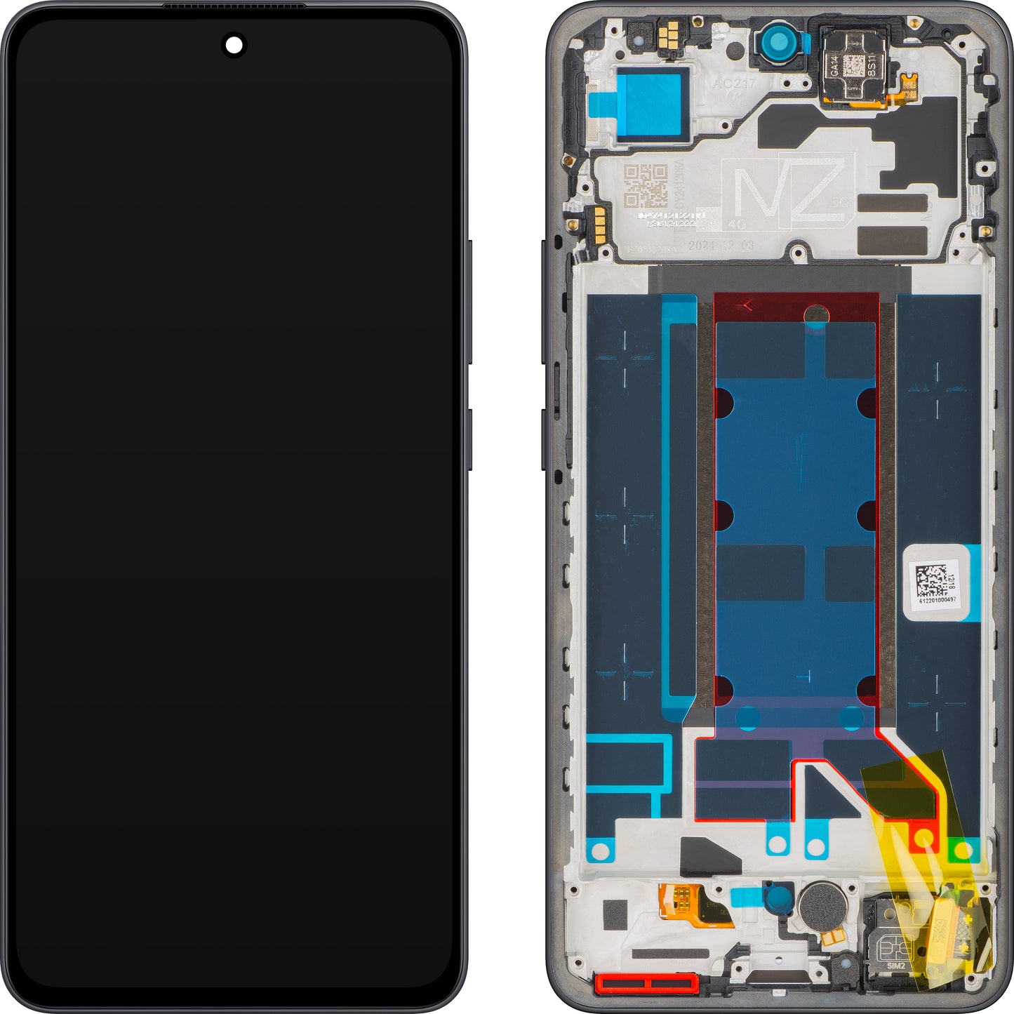 Display s Touchscreenom Oppo Reno13 FS 5G / Reno13 F, s okvirom, Sivi (Graphite Grey), Service Pack 621029000449