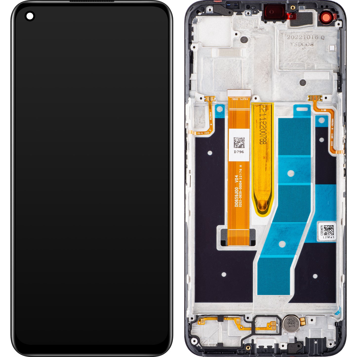 Display s dodirnim zaslonom Realme 9 5G / 9 Pro, s okvirom, crni, paket za servis 4130050