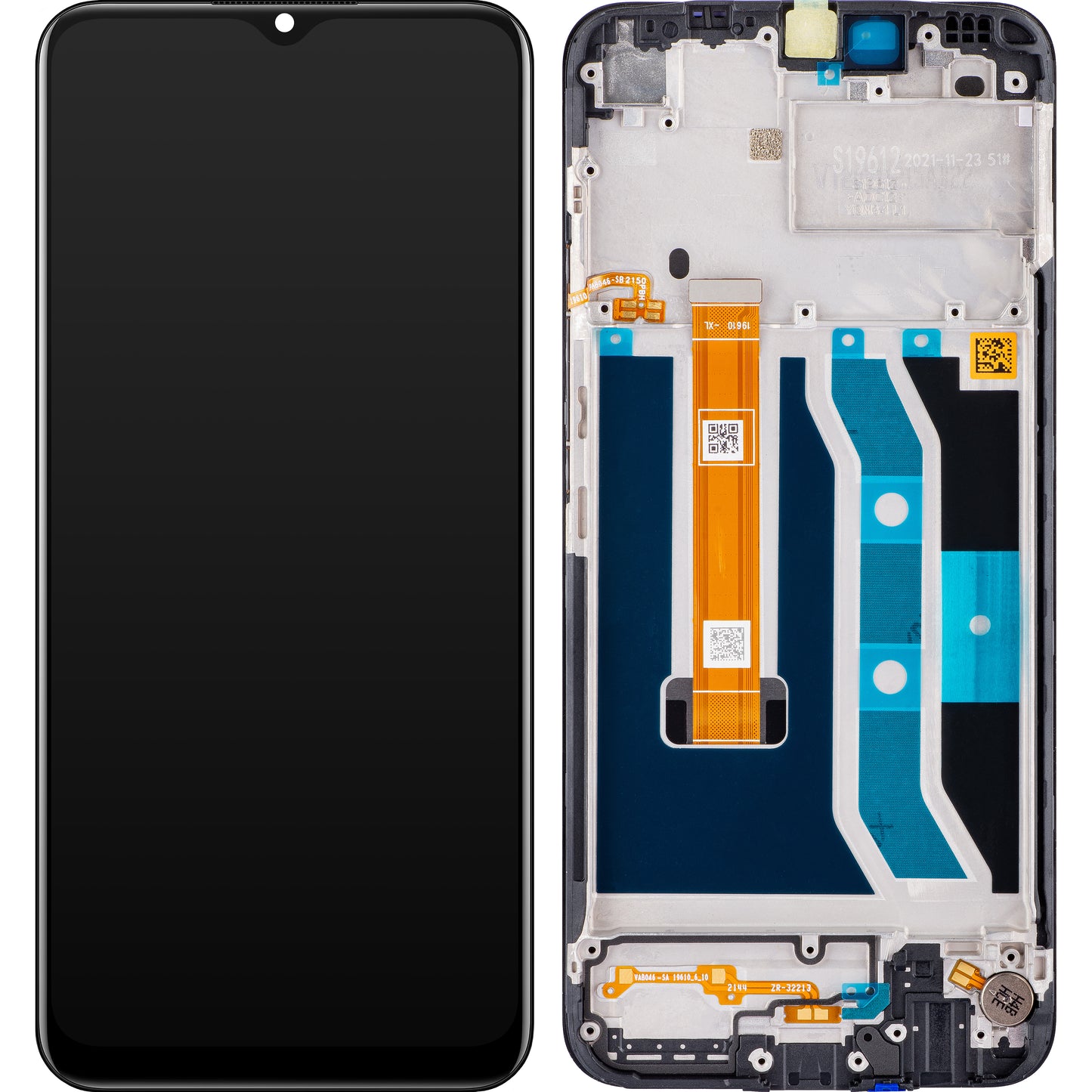 Display s dodirnim zaslonom Realme C21Y, s okvirom, crni, paket za servis 4908747
