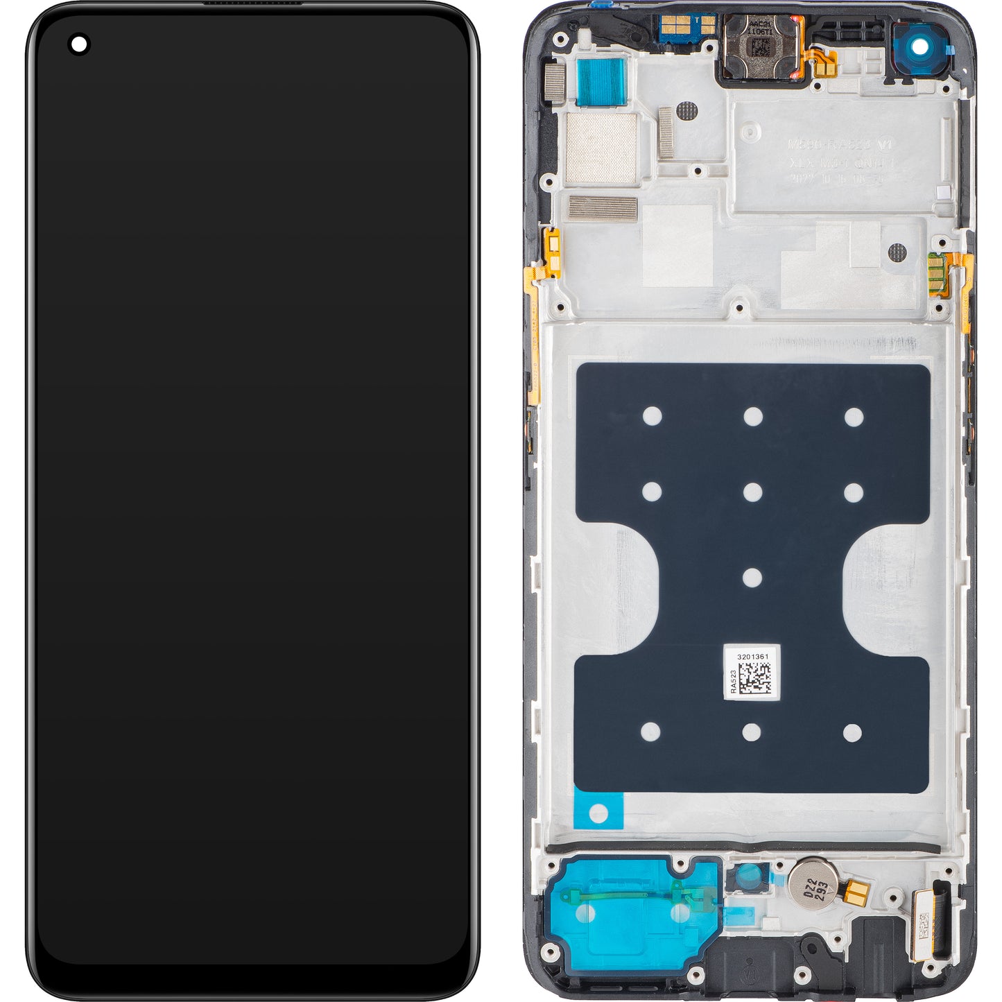Display s dodirnim zaslonom Realme 7 Pro, s okvirom, crni, paket za servis 4904996