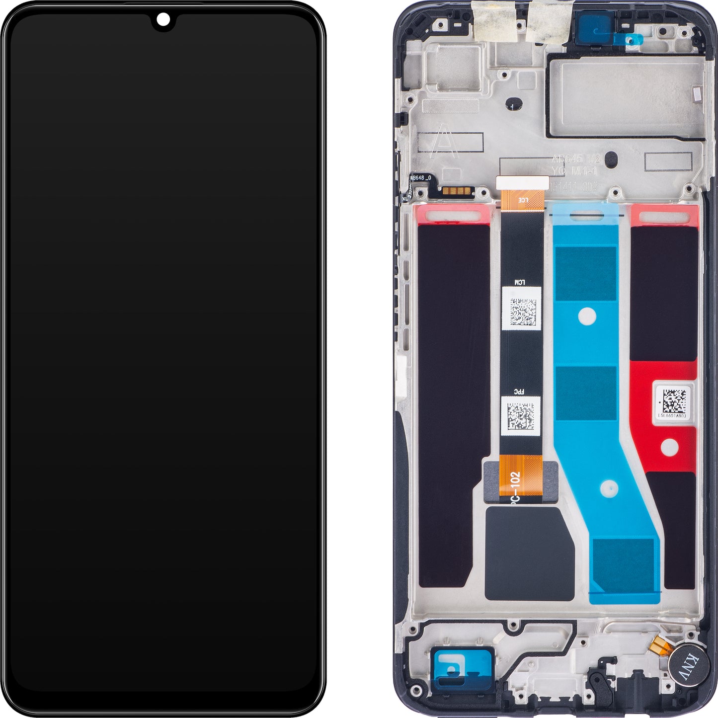 Zaslon s dodirnim ekranom Realme C51, s okvirom, crni (Carbon Black), servisni paket 621029000053