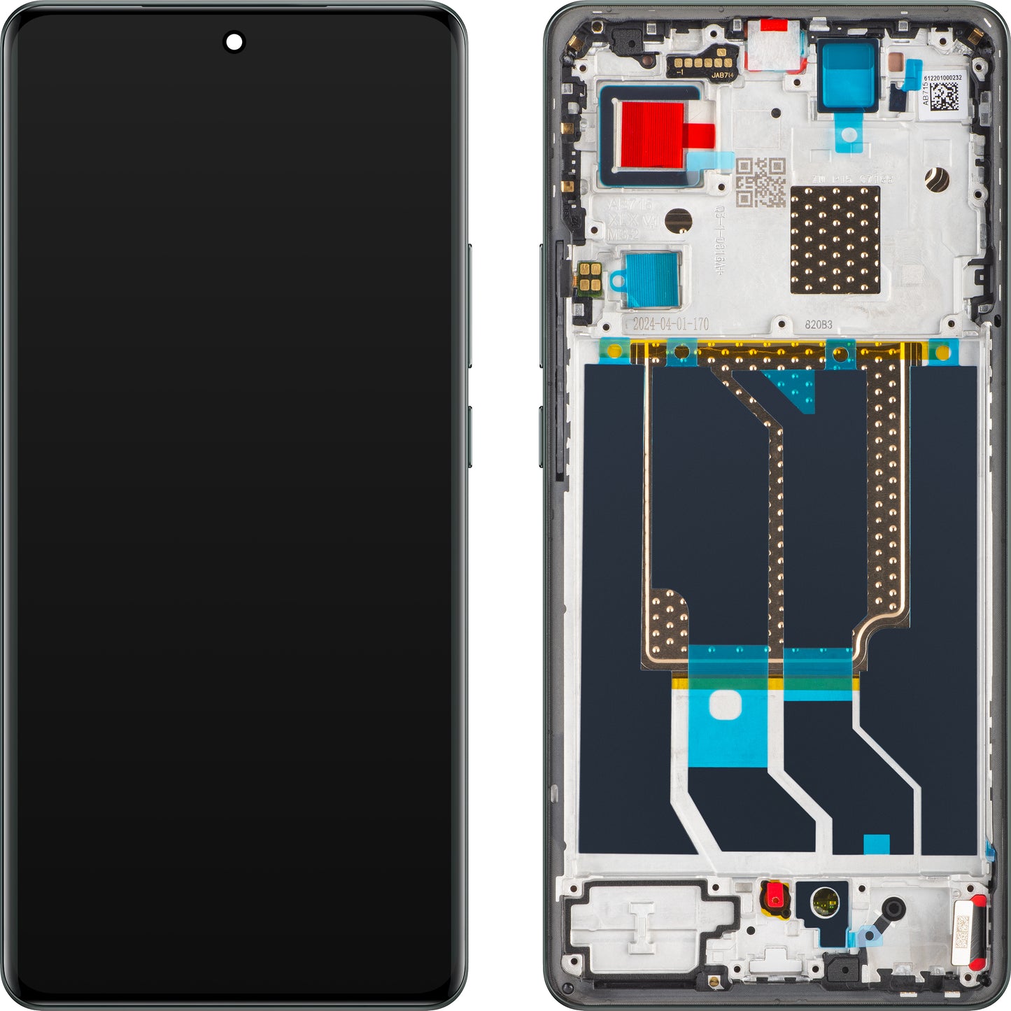 Display s dodirnim zaslonom Realme GT 6, s okvirom, zelene boje (Razor Green), paket za servis 621029000199