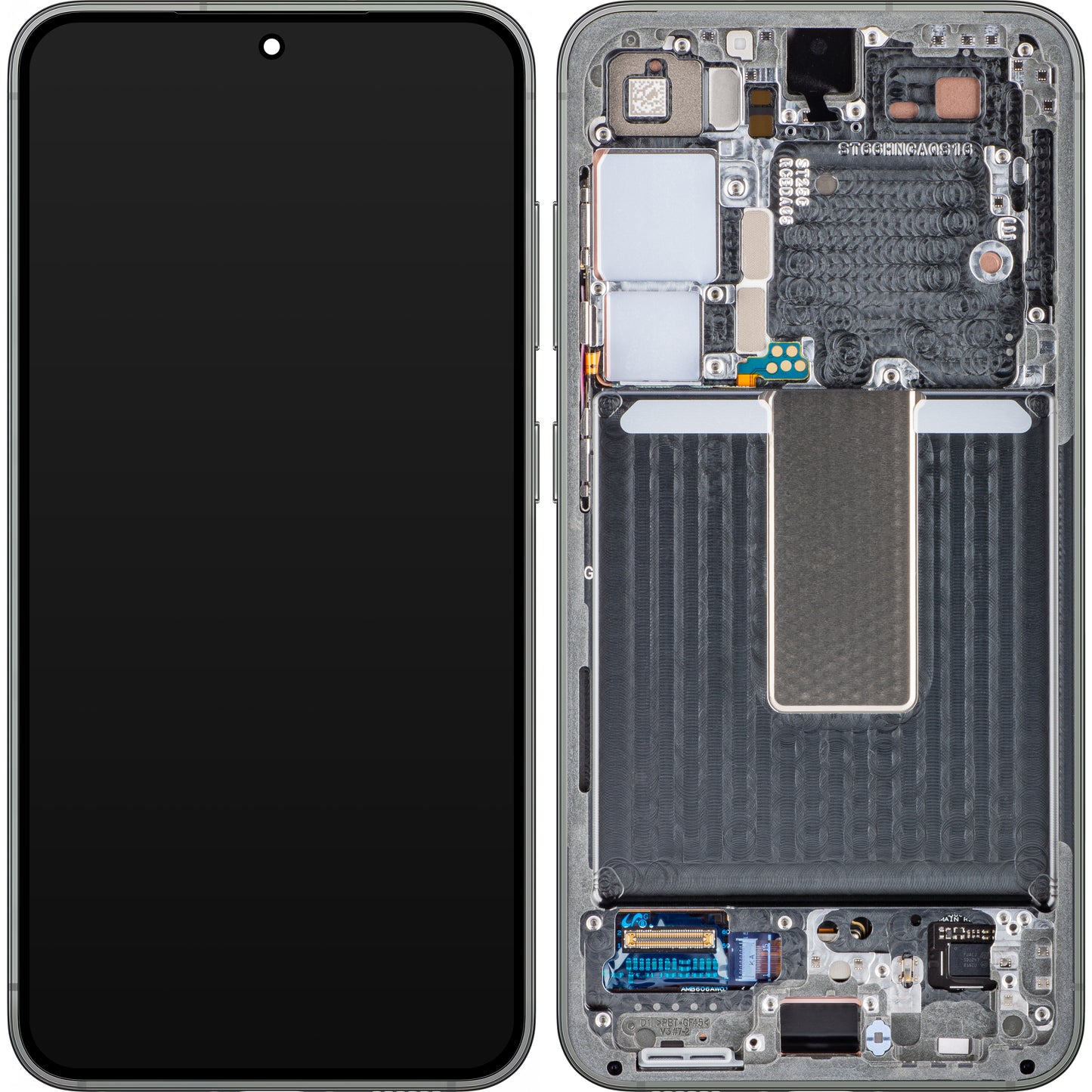 Zaslon s dodirnim ekranom Samsung Galaxy S23 S911, s okvirom, zeleni, Service Pack GH82-30480C
