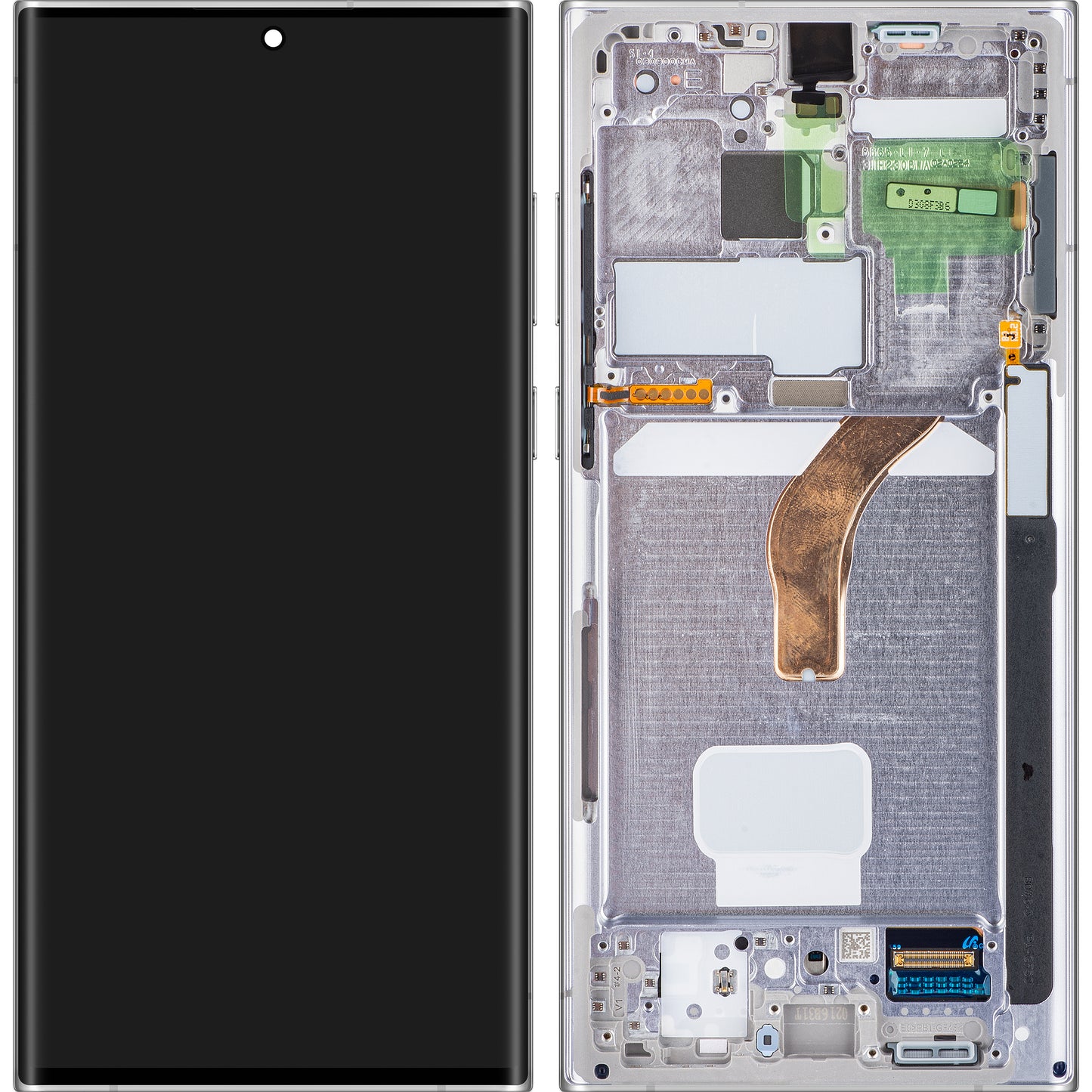 Zaslon s dodirnim ekranom Samsung Galaxy S22 Ultra 5G S908, s okvirom, bijeli, paket za servis GH82-27488C
