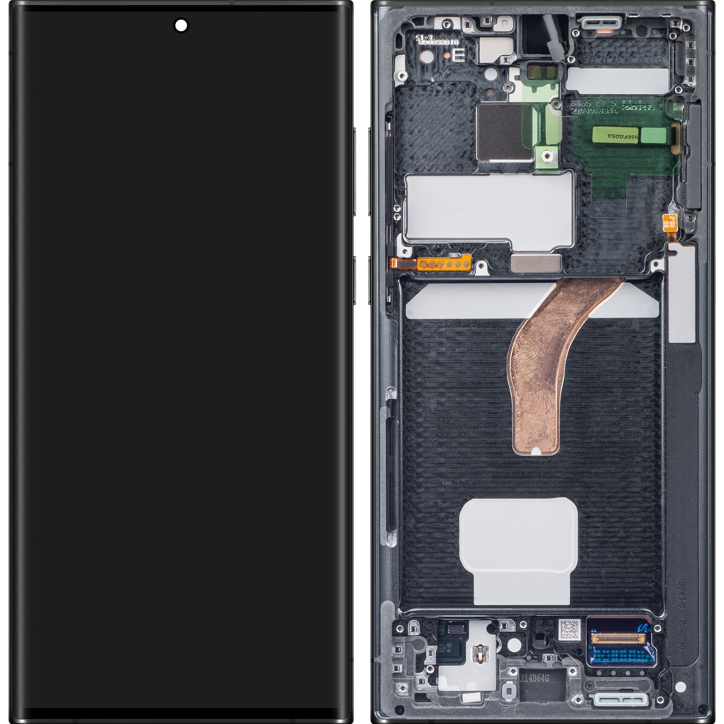 Zaslon s dodirnim ekranom Samsung Galaxy S22 Ultra 5G S908, s okvirom, crni, paket za servis GH82-27488A