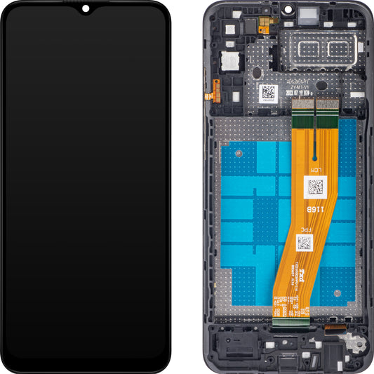 Zaslon s dodirnim ekranom Samsung Galaxy A04e A042, s okvirom, crni, servisni paket GH81-23088A