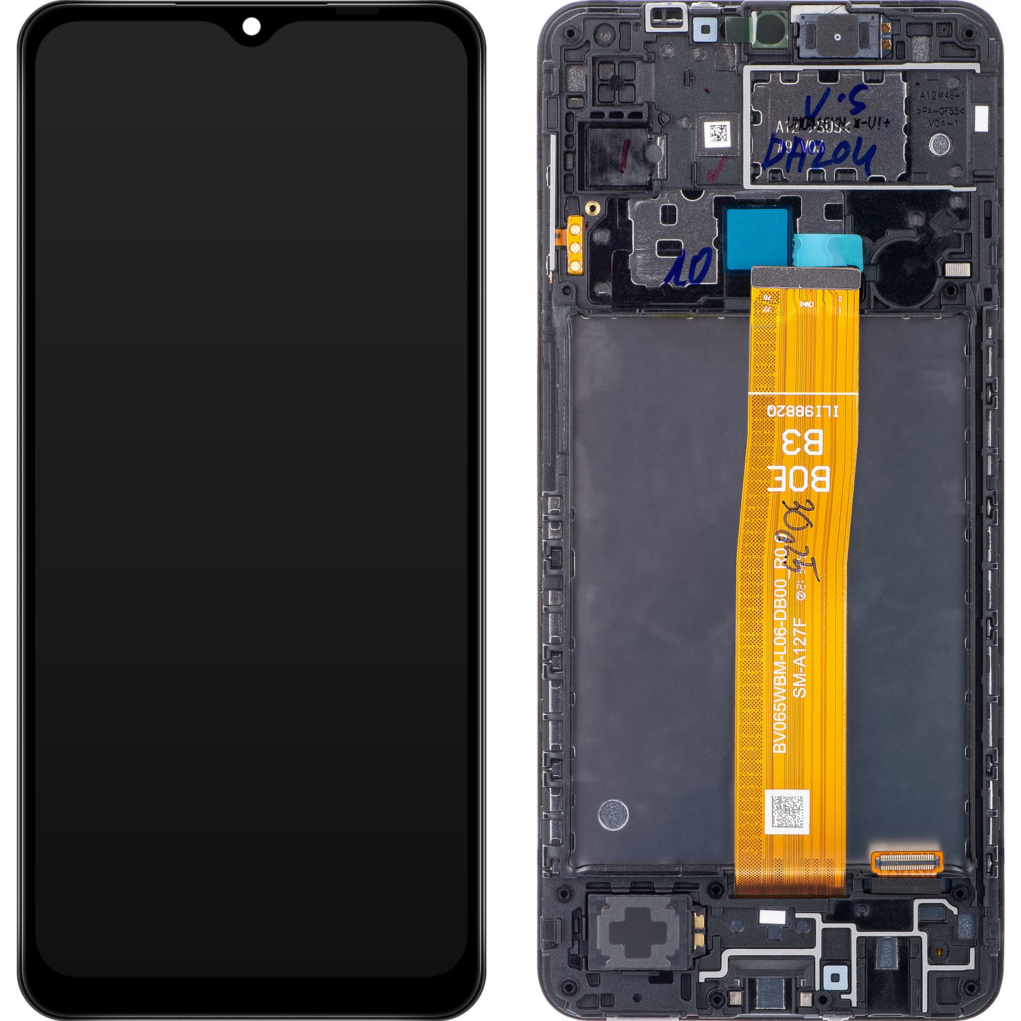 Zaslon s dodirnim zaslonom Samsung Galaxy A12 Nacho A127, s okvirom, crni, obnovljen GH82-26486A