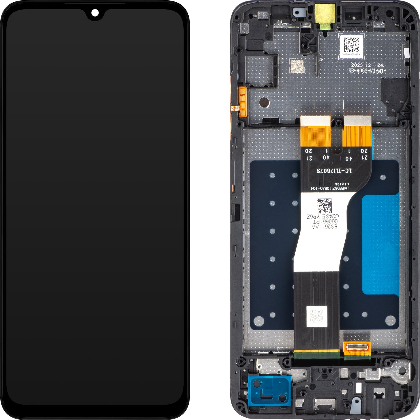 Zaslon s dodirnim ekranom Samsung Galaxy A05s A057, s okvirom, crni, servisni paket GH81-24364A