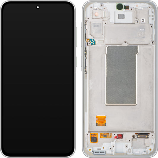 Display s dodirnim zaslonom Samsung Galaxy A36 A366, s okvirom, bijeli, Service Pack GH82-36841B