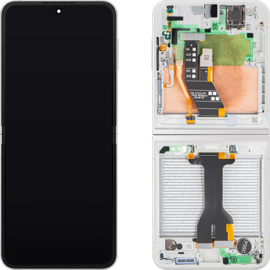 Display s Touchscreenom Samsung Galaxy Z Flip6 F741, s Okvirom, Sub Inner, Bijeli, Service Pack GH82-35014F