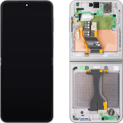 Display s Touchscreenom Samsung Galaxy Z Flip6 F741, s Okvirom, Podloga, Srebrni (Silver Shadow), Service Pack GH82-35013A