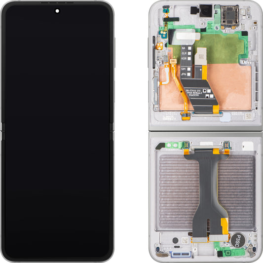 Display s Touchscreenom Samsung Galaxy Z Flip6 F741, s Okvirom, Podloga, Srebrni (Silver Shadow), Service Pack GH82-35013A