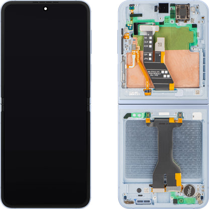 Display s Touchscreenom Samsung Galaxy Z Flip6 F741, s Okvirom, Pod Inner, Plavi, Service Pack GH82-35014C