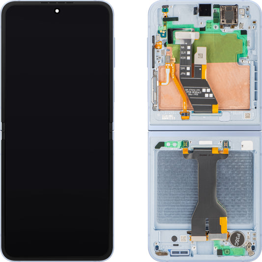 Display s Touchscreenom Samsung Galaxy Z Flip6 F741, s Okvirom, Pod Inner, Plavi, Service Pack GH82-35014C