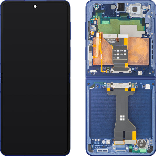 Display s Touchscreenom Samsung Galaxy Z Flip7 F766, S Okvirom, Pod Unutrašnjost, Plava (Blue Shadow), Service Pack GH82-37581A