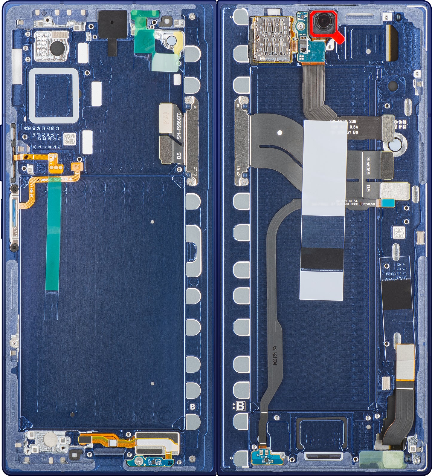Zaslon s dodirnim zaslonom Samsung Galaxy Z Fold7 F966, s okvirom, Sub Inner, Plava (Blue Shadow), Service Pack GH82-37548B