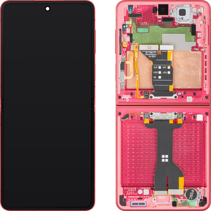 Zaslon s dodirnim zaslonom Samsung Galaxy Z Flip7 F766, s okvirom, Sub Inner, Coral (Coral Red), Service Pack GH82-37581D