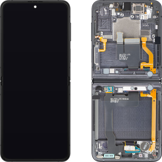 Zaslon s dodirnim zaslonom Samsung Galaxy Z Flip4 F721, s okvirom, Sub Inner, siva (grafit), servisni paket GH82-30238A
