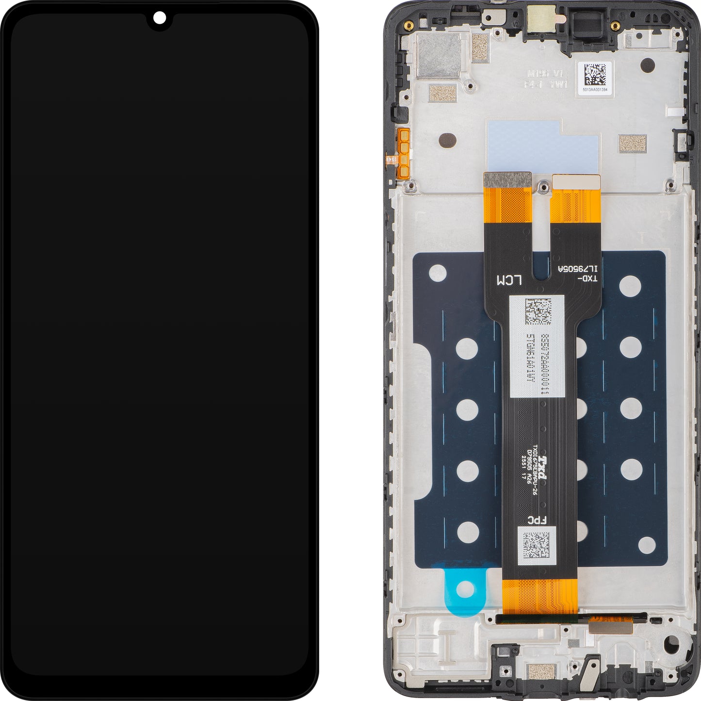Zaslon s dodirnim zaslonom Samsung Galaxy A07, s okvirom, crni, Service Pack GH81-28713A