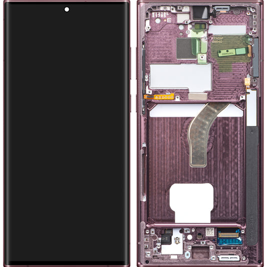 Zaslon s dodirnim zaslonom Samsung Galaxy S22 Ultra 5G S908, s okvirom, bordo, Swap GH82-27488B
