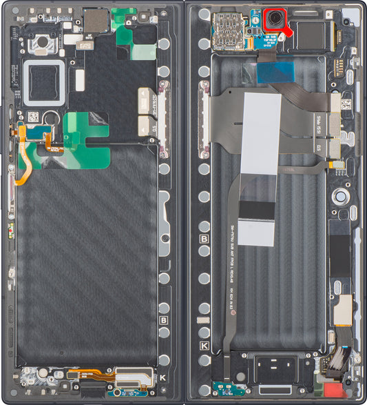 Zaslon s dodirnim zaslonom Samsung Galaxy Z Fold8 Ultra F976, s okvirom, unutarnji dio, crni (grafit), servisni paket GH82-39805A