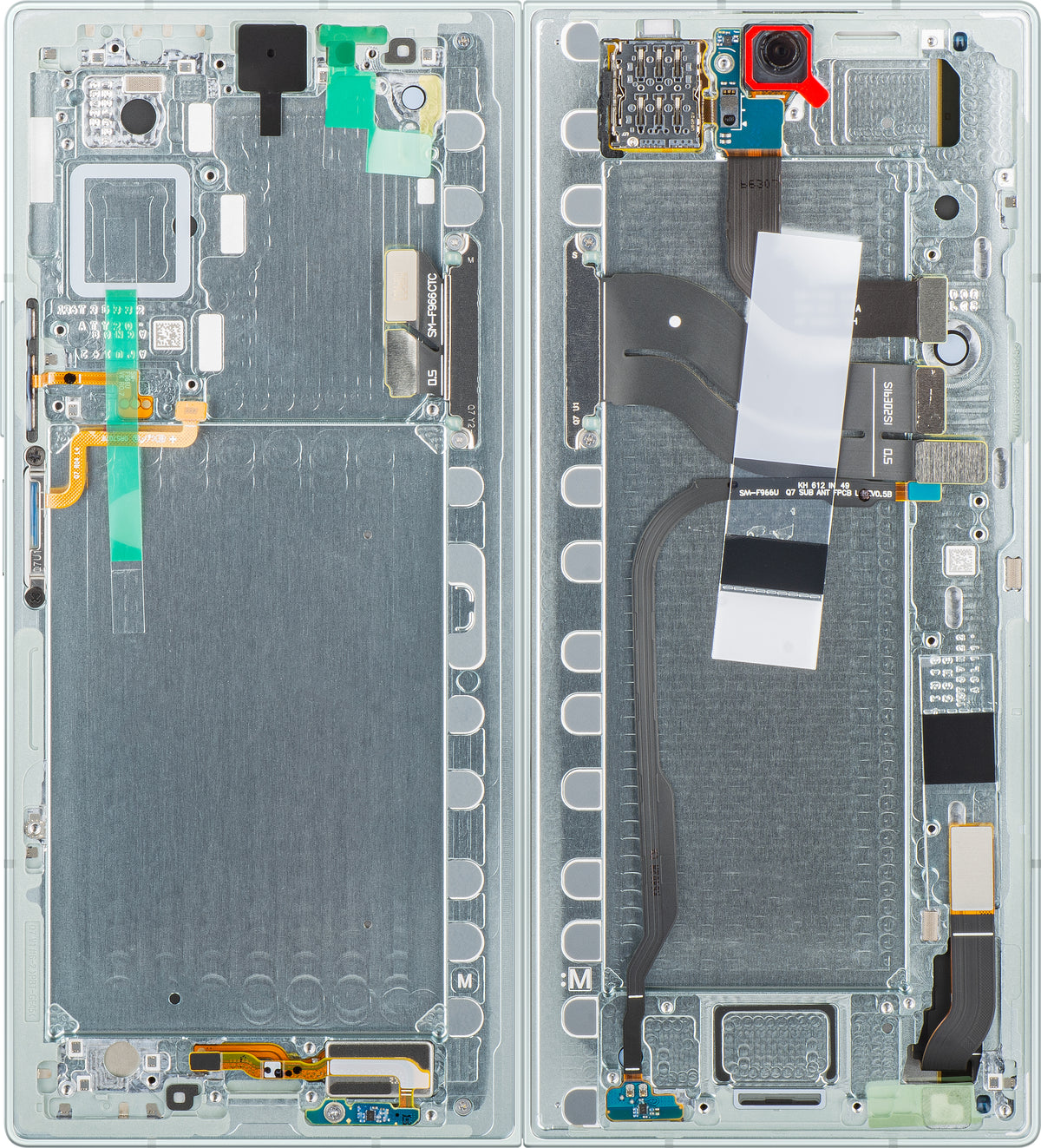 Zaslon s dodirnim zaslonom Samsung Galaxy Z Fold7 F966, s okvirom, unutarnji dio, zelena (mint), servisni paket GH82-37548D