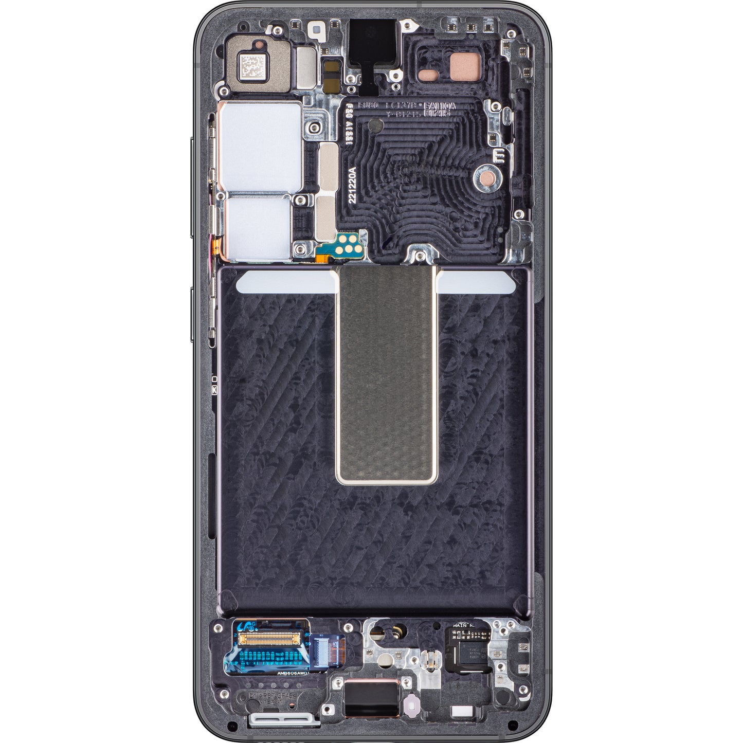 Zaslon s dodirnim ekranom Samsung Galaxy S23 S911, s okvirom, crni (Phantom Black), servisni paket GH82-30480A
