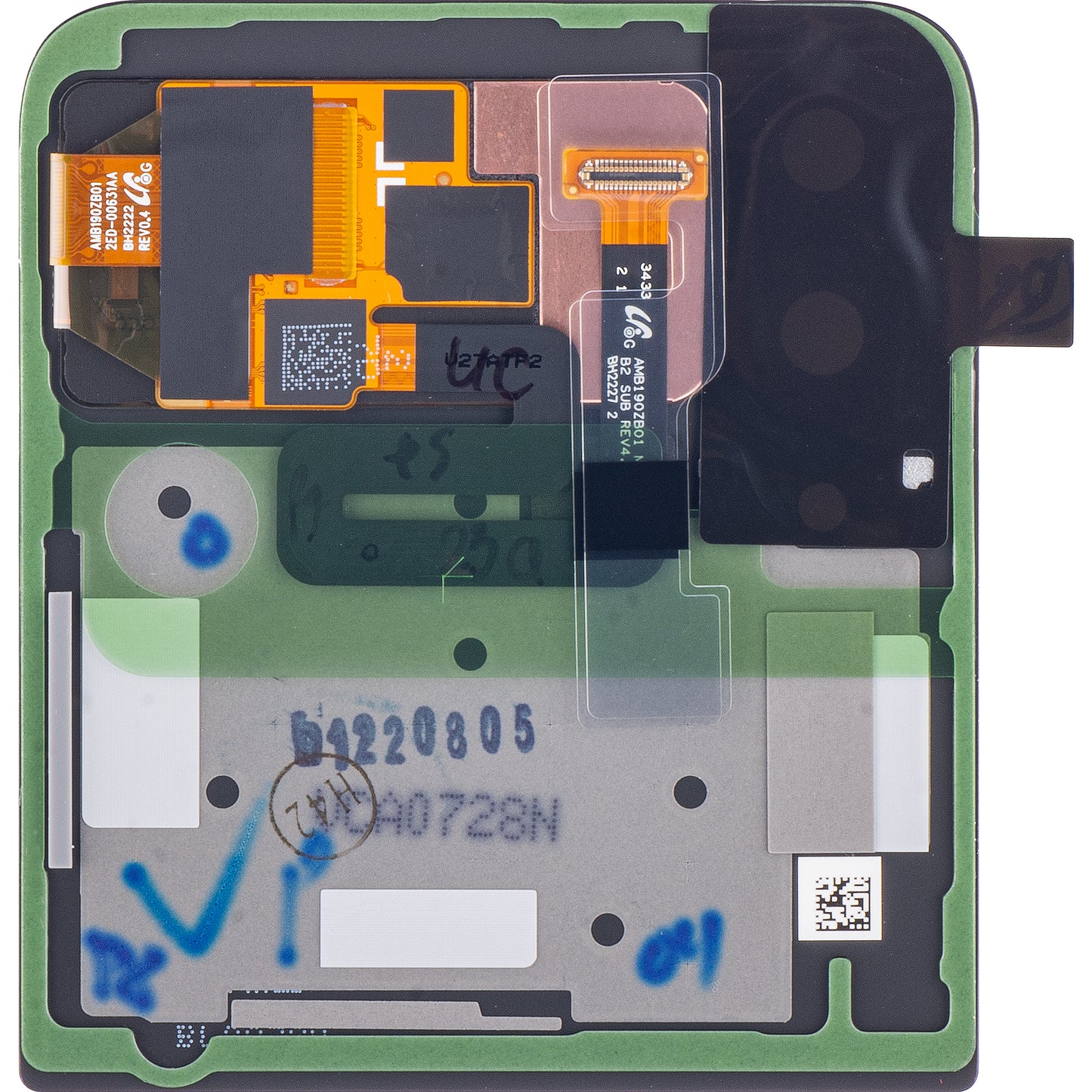 Zaslon s dodirnim ekranom Samsung Galaxy Z Flip4 F721, Sub Outer, Sivi (Grafit), Servisni paket GH97-27947A