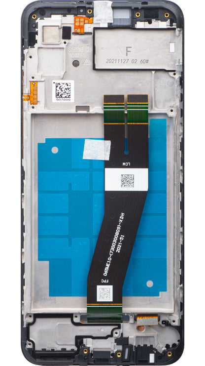 Zaslon s dodirnim ekranom Samsung Galaxy A03 A035, s okvirom, verzija G, crni, servisni paket GH81-21626A