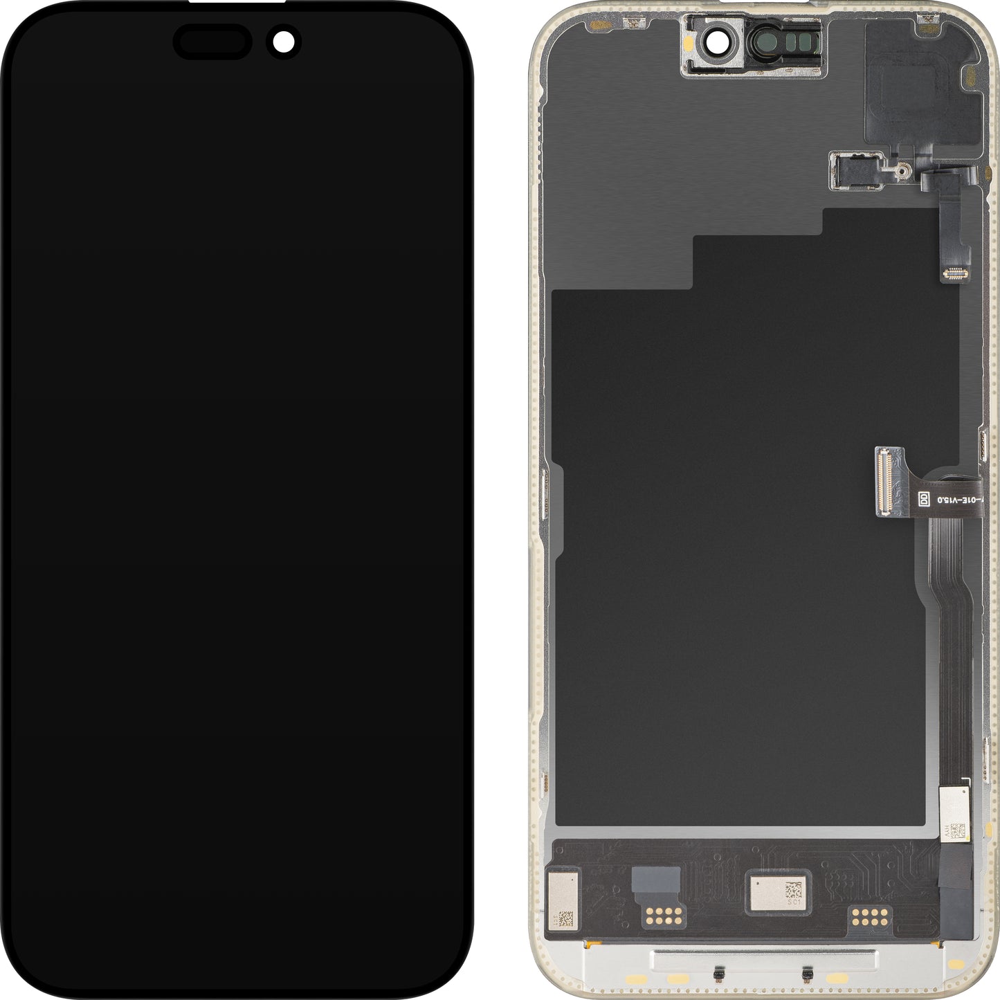 Zaslon s dodirnim zaslonom i senzorom blizine MP kompatibilan s Apple iPhone 15 Pro Max, s okvirom, Soft OLED FHD 120Hz dijagnostička verzija, crna