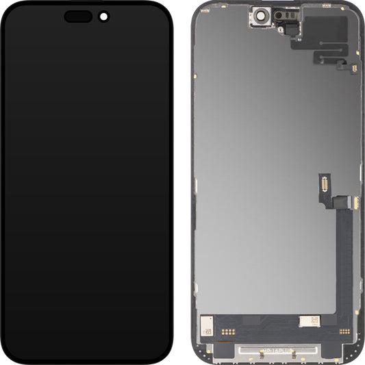 Zaslon s dodirnim zaslonom i MP senzorom blizine kompatibilan s Apple iPhone 16 Plus, s okvirom, Soft OLED FHD dijagnostička verzija, Crna